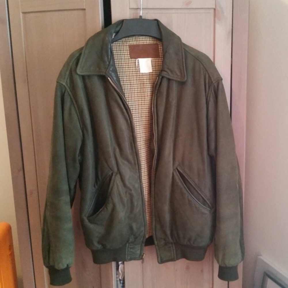 Vintage LL Bean Leather Bomber jacket Large